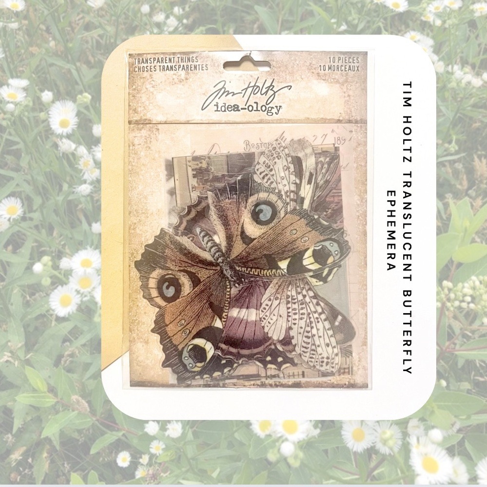 🆕 🎉 tim holtz translucent butterfly ephemera mixed media junk journal